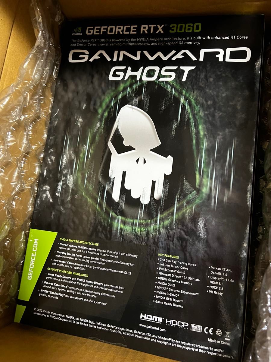 新品未使用】 GAINWARD GeForce RTX3060 GHOST 12G GDDR6 新品未使用】 GAINWARD GeForce RTX3060 GHOST 12G GDDR6