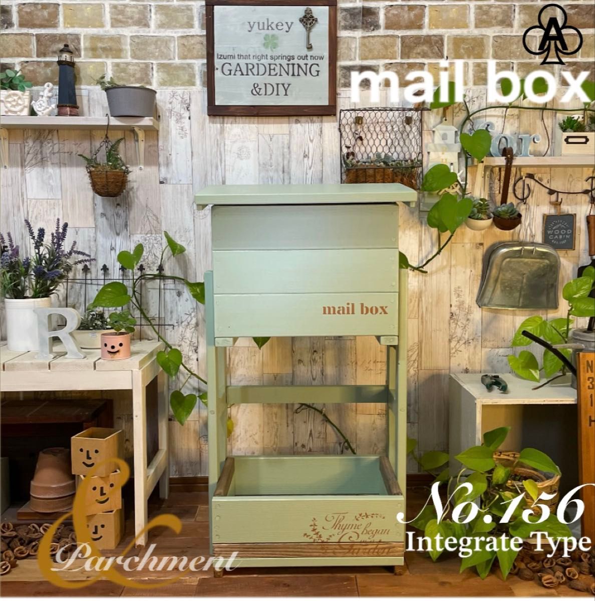 #ポスト #郵便受け #やさしい色の木製メールor宅配ボックスNo.156PW② ポスト #郵便受け #やさしい色の木製メールor宅配ボックスNo
