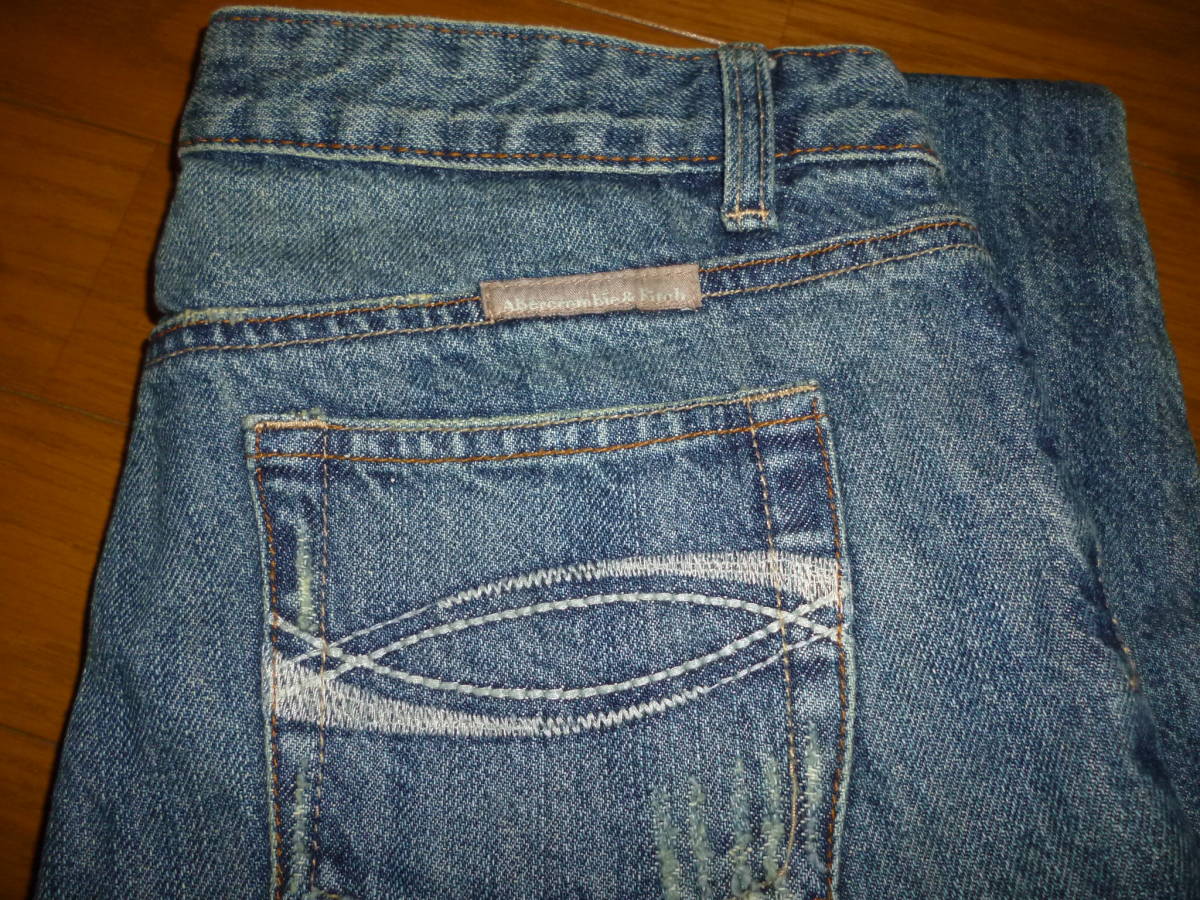  prompt decision * unused goods * Abercrombie & Fitch damage processing jeans 0 Rollei z stretch 