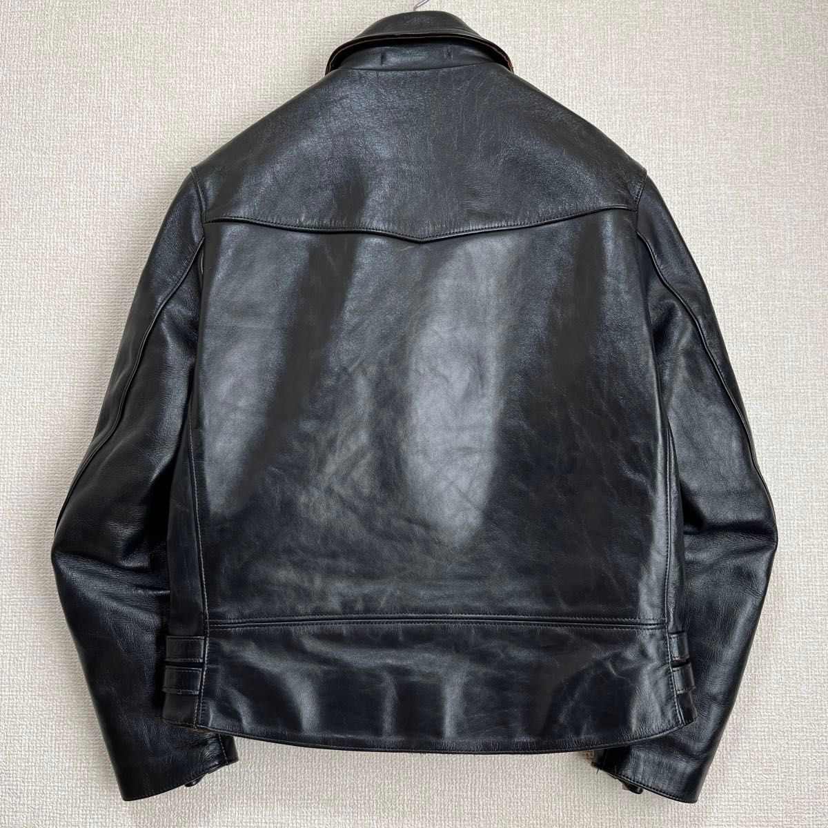 新品同様】666 ホースハイド ライダースジャケット 38 茶芯 新品同様】666 ホースハイド ライダースジャケット 38 茶芯