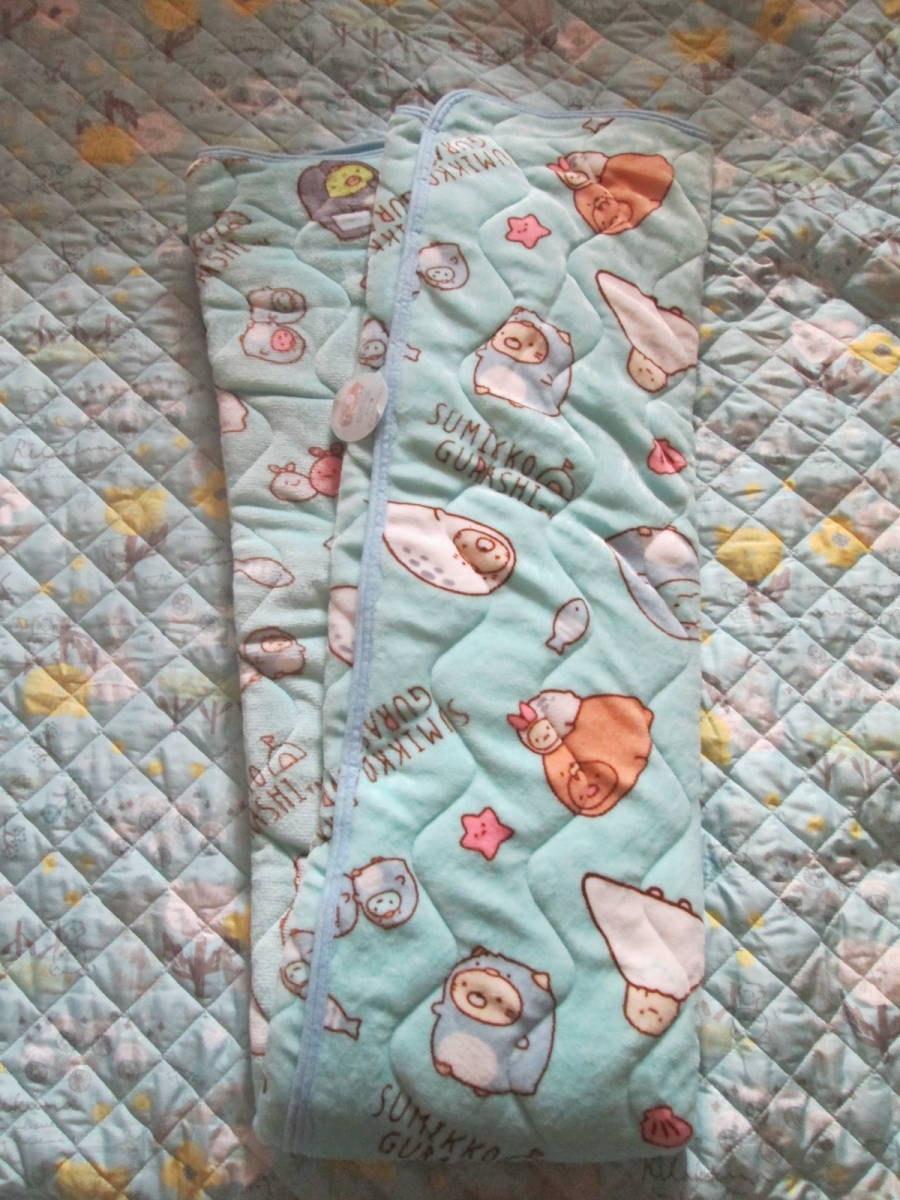 〇新品♪すみっコぐらし敷パッド　秋冬用　水色　１００×２０５ｃｍ　②〇