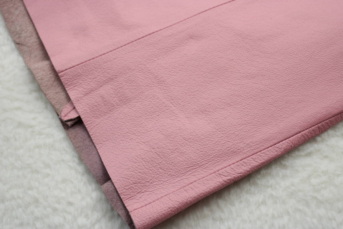 12-274 new goods tag attaching high class original leather tight skirt pink 9 number regular price Y42,000+ tax 