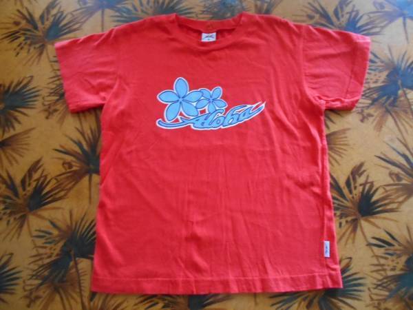 Tシャツ no.127 Aloha, M, 赤, 綿100%米軍基地から出たもの中心_画像1