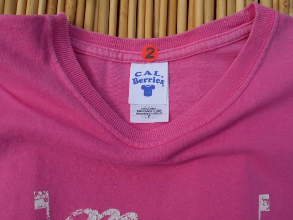  T-shirt no.2 CAL Berries, F, pink, cotton 100% the US armed forces basis ground from came out thing center 