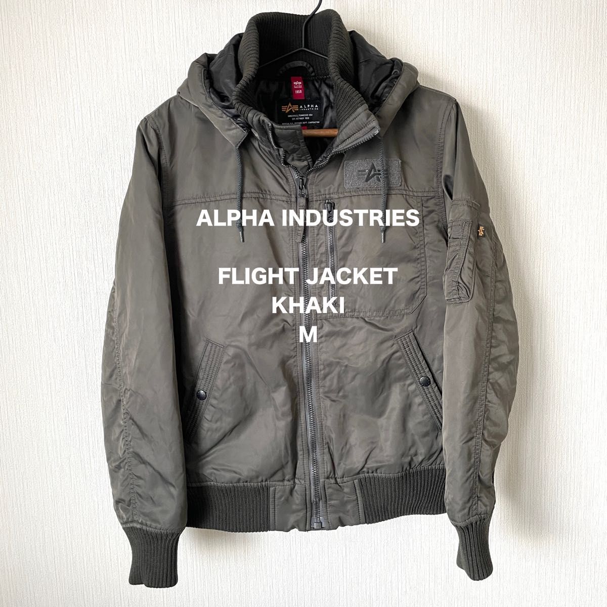 【ALPHA INDUSTRIES】アルファインダストリーズ フライトジャケット 冬服 ミリタリー 匿名配送 メンズ カーキ M