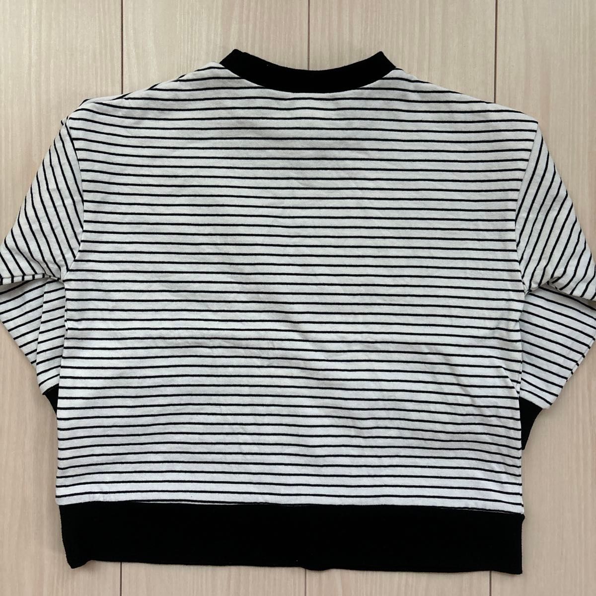 【アクレ】トレーナー☆厚手ボーダーロンT☆デニムサロペット 100