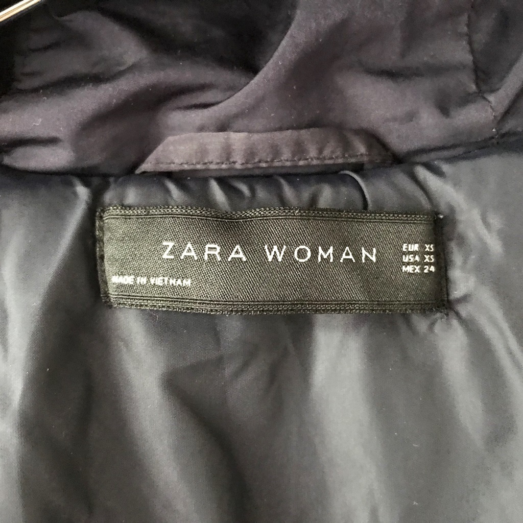 【人気】ZARA WOMAN/ザラウーマン フード付きキルティングコート ネイビー USサイズXS レディース/4547_画像6
