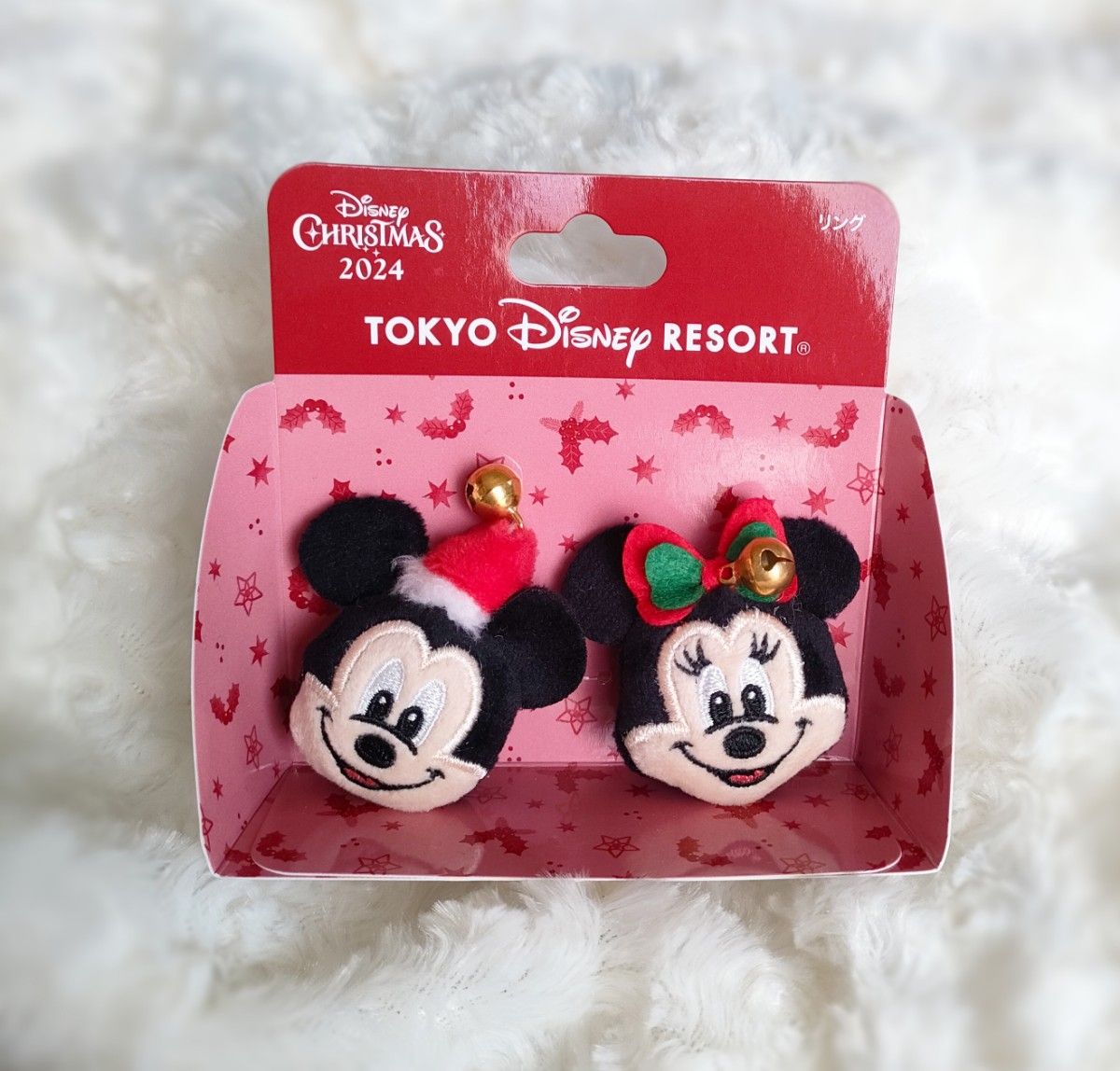 ディズニーシーダズリング クリスマス 2024 ポーチ、ミッキー&ミニーチャーム ディズニークリスマス 2024 リング ミッキー& ミニー パーク