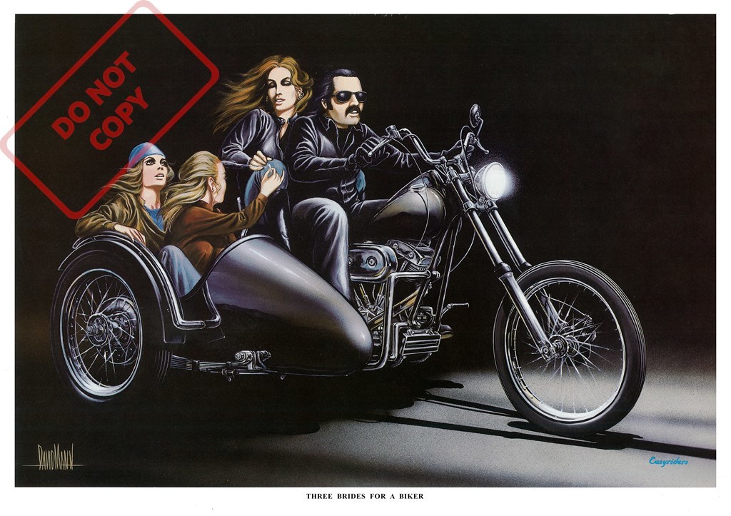 ポスター★David Mann×Easyriders 022『Three Brides For A Biker』★Chopper/パンヘッド/ショベル/ヘルズエンジェルス/Hell's Angels_ポスターサイズ：42cm × 29.7cm