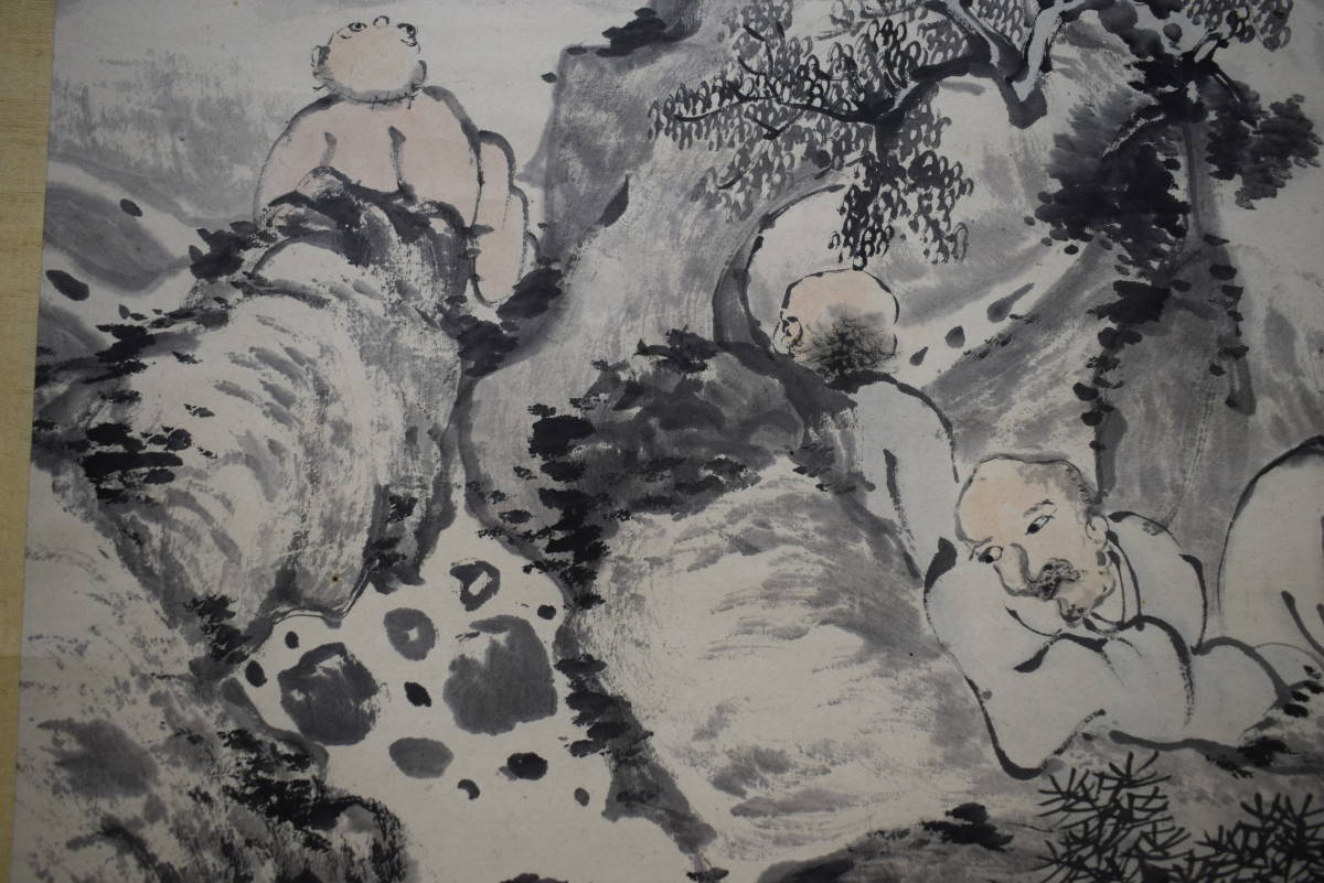 真作/山本梅荘/十六羅漢/布袋屋掛軸HH-10 Yahoo!オークション - 【真作】/山本梅荘/十六羅漢/布袋屋掛軸HH-10