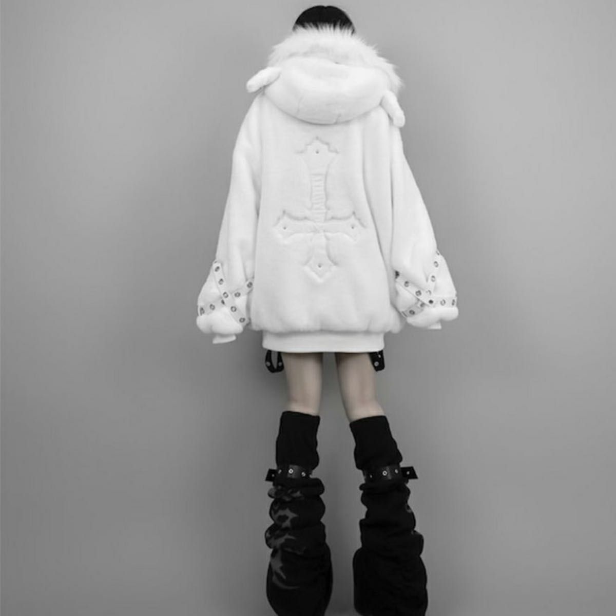 DimMoire ディムモアール BABY SHEEP ファーパーカーII White 白 DimMoire ディムモアール BABY SHEEP ファーパーカーII White 白