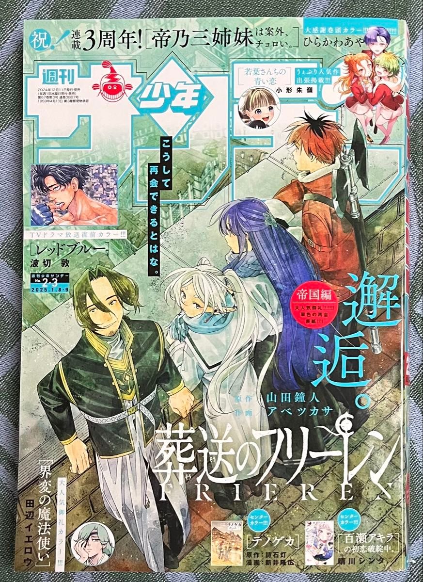 少年サンデー 葬送のフリーレン 非売品 当選品 ビッグフラッグ 週刊少年サンデー 2025年2・3合併号 小学館 葬送のフリーレン