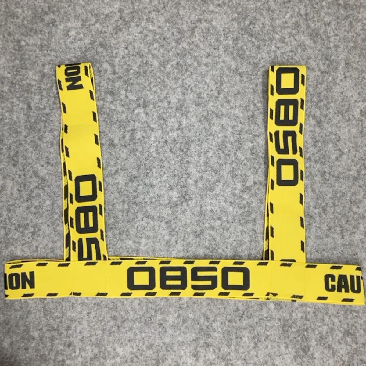 【0850】ハーネス イエロー 黄色 立ち入り禁止テープ CAUTION メンズ Mサイズ