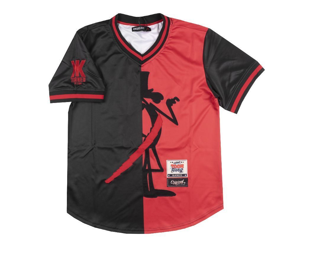 日本未発売 【XL】 BlackKyes ブラックキーズ 野球 ベースボールシャツ Vネック ToonGang 赤 ピンクパンサー PinkPanther アメコミ USA_画像2