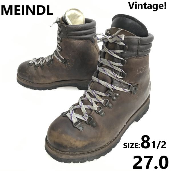 最安値に挑戦! 70s-80s?/Vintage★MEINDL/マインドル★本革/トレッキング/マウンテンブーツ【8.5/26.5/茶】重登山靴/Leather/climbing/shoes◆sWB123-8 27.0cm