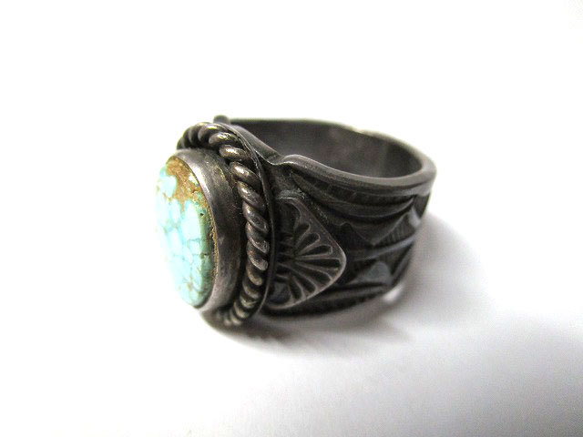 Navajo Navajo Gary Reeves sterling silver × turquoise stamp Work ring 10 number Gary Lee bs ring 