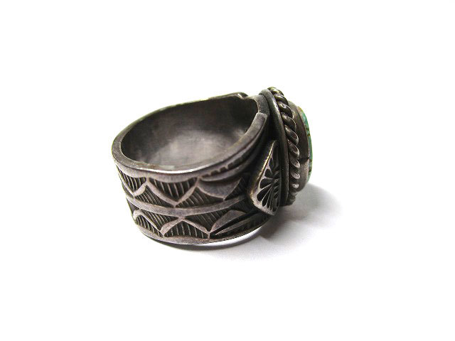 Navajo Navajo Gary Reeves sterling silver × turquoise stamp Work ring 10 number Gary Lee bs ring 