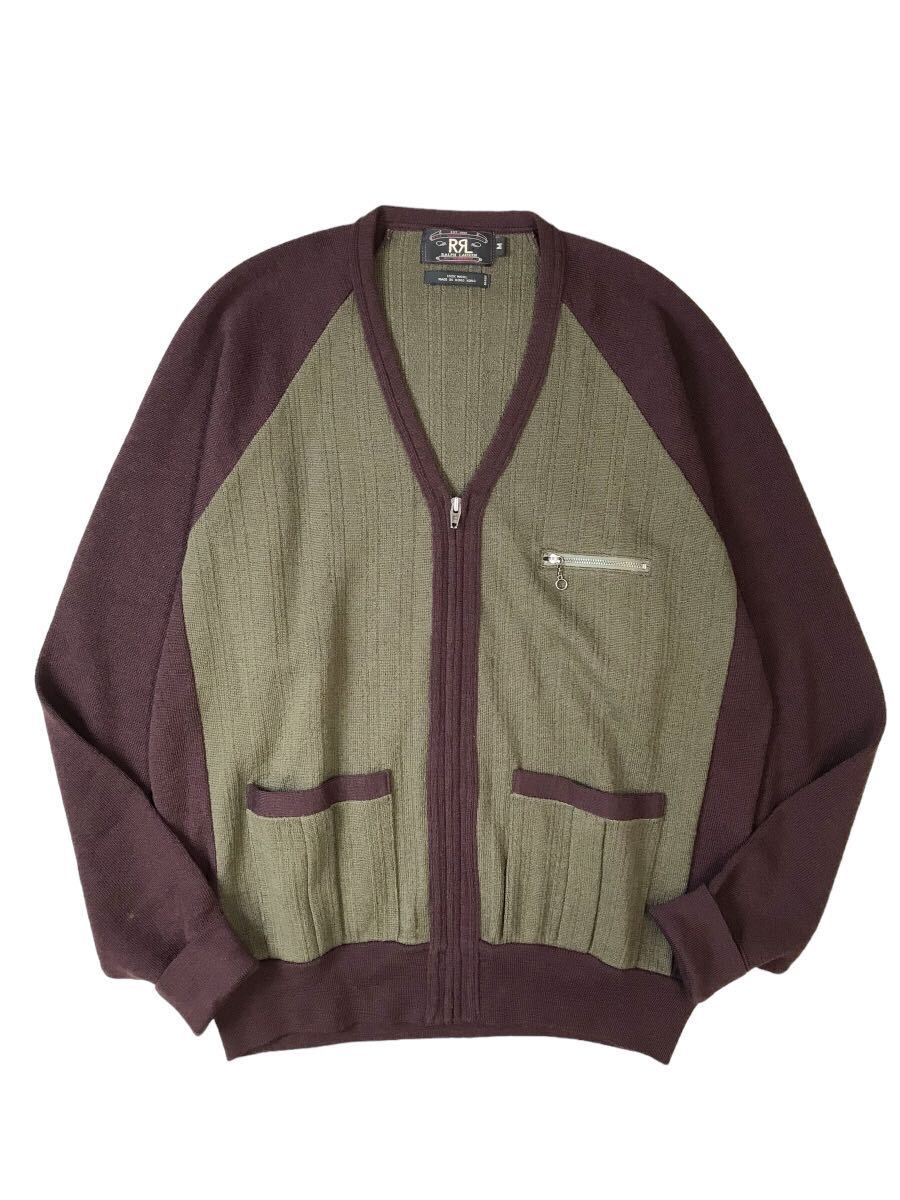 D) RRL ダブルアールエル ラルフローレン ジップアップ ニット D) RRL ダブルアールエル ラルフローレン ジップアップ ニット