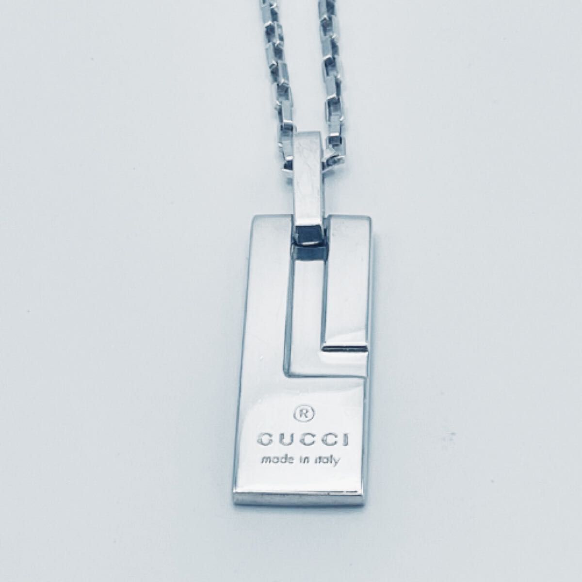 グッチ ロゴプレート SV925 ネックレス GUCCI グッチ ロゴプレート G SV925 ネックレス シルバー