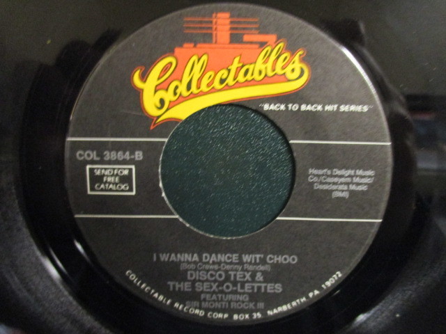 Disco Tex & The Sex-O-Lettes ： Get Dancin' 7'' / 45s ★ Bob Crewe / Kenny Nolan ☆ c/w I Wanna Dance Wit Choo // シングル盤 / EP _画像2