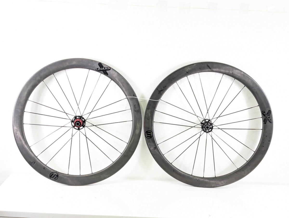 UNAAS ウナース X CARBON-SPOKE DISC シマノ11s チューブラー ホイール HO241221A