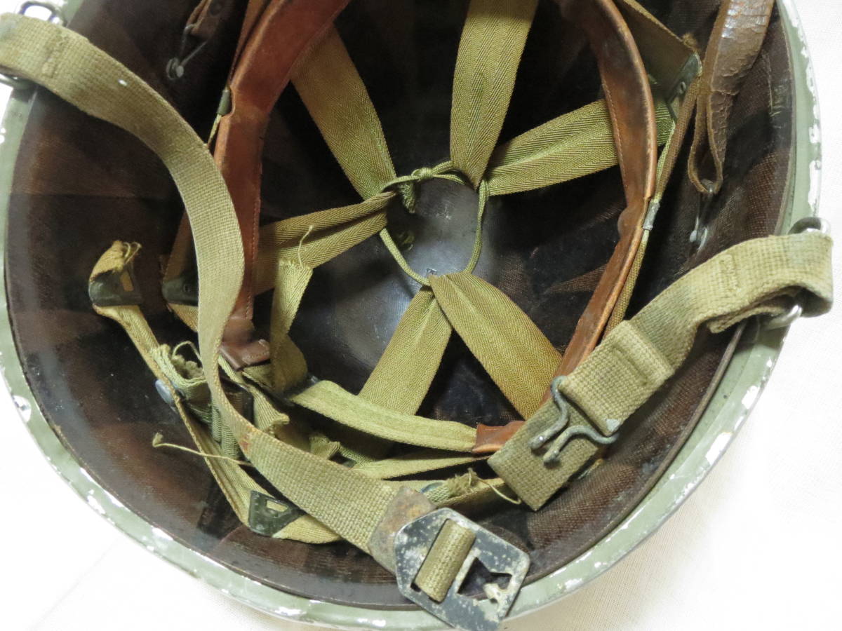 実物 珍品 入手困難 WW2～KOREA 米軍 M1ヘルメット フロントシム　海軍で使用されていた物？_画像5
