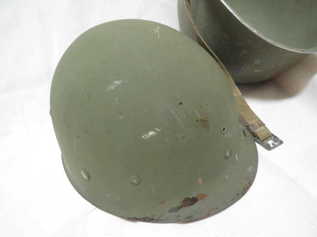  the truth thing rare article hard-to-find WW2~KOREA the US armed forces M1 helmet front Sim navy . has been used thing?