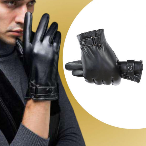  leather gloves leather glove man and woman use touch panel correspondence reverse side nappy protection against cold .11