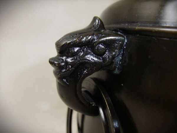 睦】高岡銅器 唐銅 皆具 一揃 獣耳 鐶付 八尾祥栄 美品 共箱 睦】高岡銅器 唐銅 皆具 一揃 獣耳 鐶付 八尾祥栄 美品 共箱
