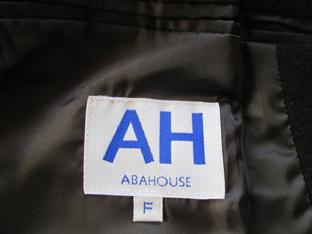 ABAHOUSE ウール チェスターコート 黒 サイズF アバハウス ロングコート ブラック コート_タグ