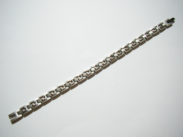 ★未使用品 ゲルマニウム ブレスレット 幅 8mm 21cm ステンレス スチール STANLESS STEEL メンズ【EG4】