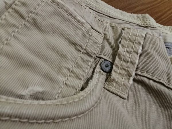 kkyj3402 ■ Stitch's ■ パンツ ボトムス ストレッチ ダークベージュ 29 S_擦り切れ