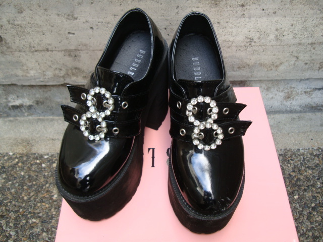 BUBBLES ダブルバックル 厚底シューズ サイズ37 バブルス 13cm BUBBLES ダブルバックル 厚底シューズ サイズ37 バブルス 13cm
