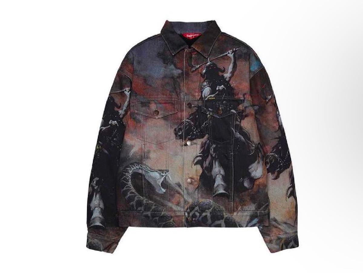 Supreme x Frank Frazetta Faux Shearling Lined Trucker Jacket Supreme x Frank Frazetta Faux Shearling Lined Trucker Jacket