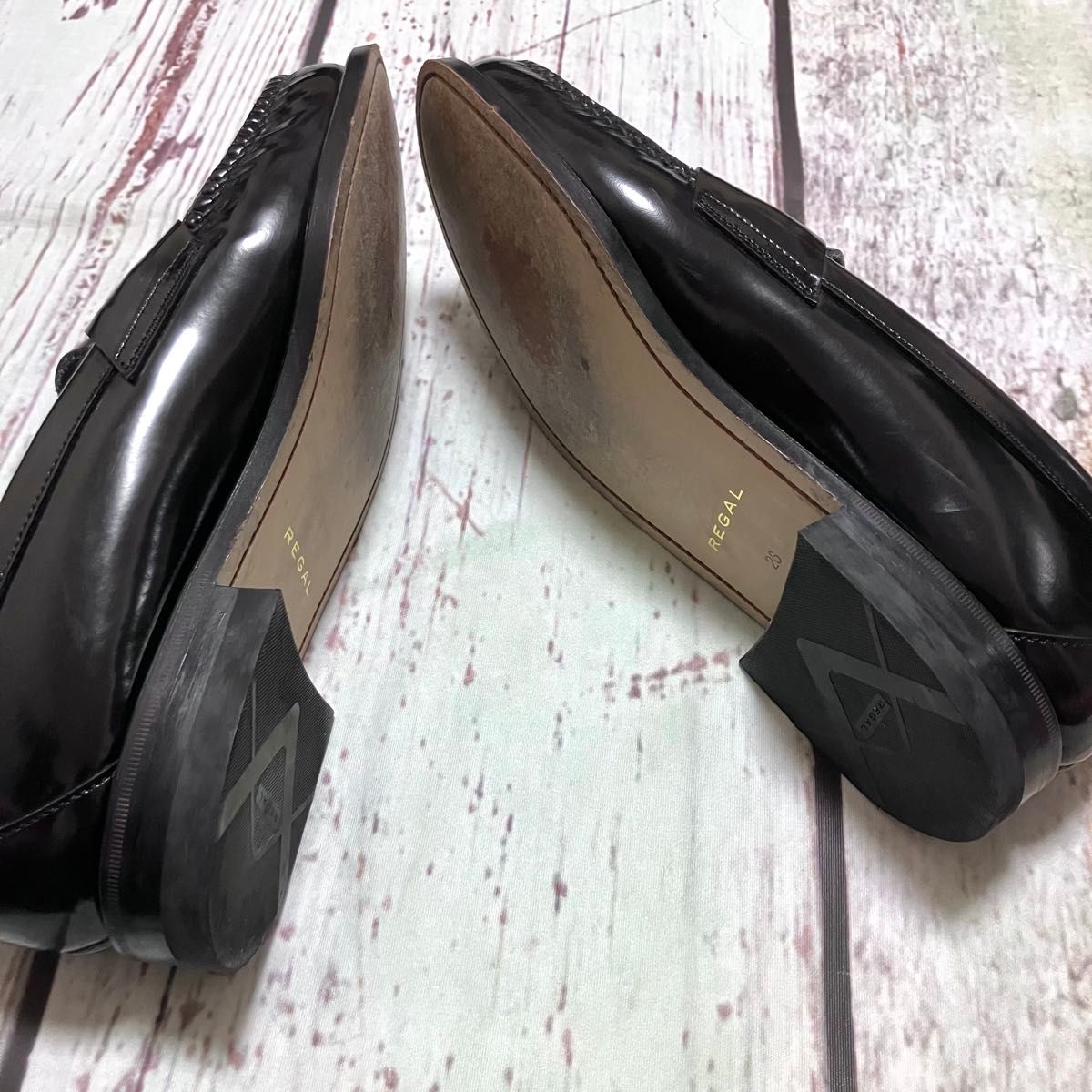 美品】REGAL リーガル コインローファー ガラスレザー 26cm W54B 美品】REGAL リーガル コインローファー ガラスレザー 26cm W54B