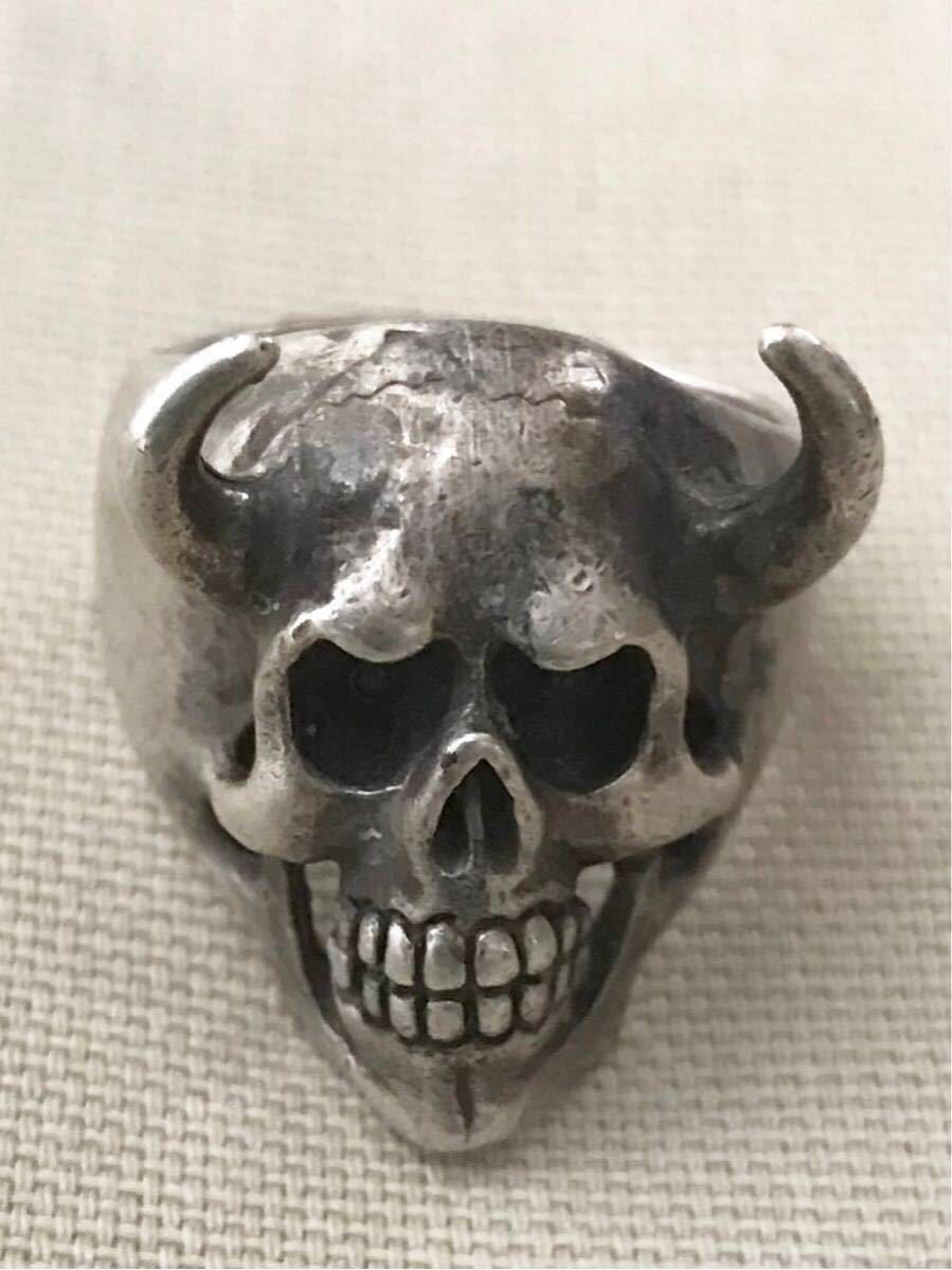 ① Vintage демон De Ville sa язык Demon Skull череп gaikotsu.. каркас угол silver Silver Star кольцо серебряный кольцо кольцо 