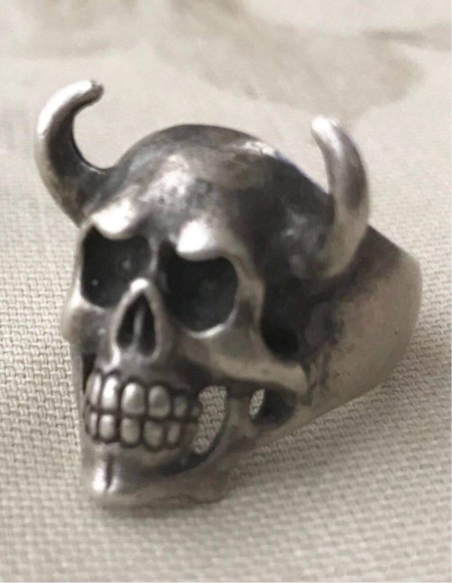 ① Vintage демон De Ville sa язык Demon Skull череп gaikotsu.. каркас угол silver Silver Star кольцо серебряный кольцо кольцо 