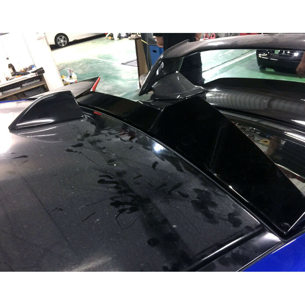 スバル ABS材質 WRX STI VA 2015-2019 リアルーフスポイラー ルーフガラス V2 艶有黒＋レッドライン_画像3
