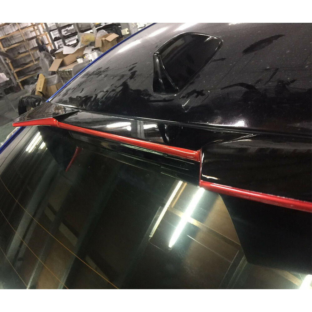 スバル ABS材質 WRX STI VA 2015-2019 リアルーフスポイラー ルーフガラス V2 艶有黒＋レッドライン_画像5
