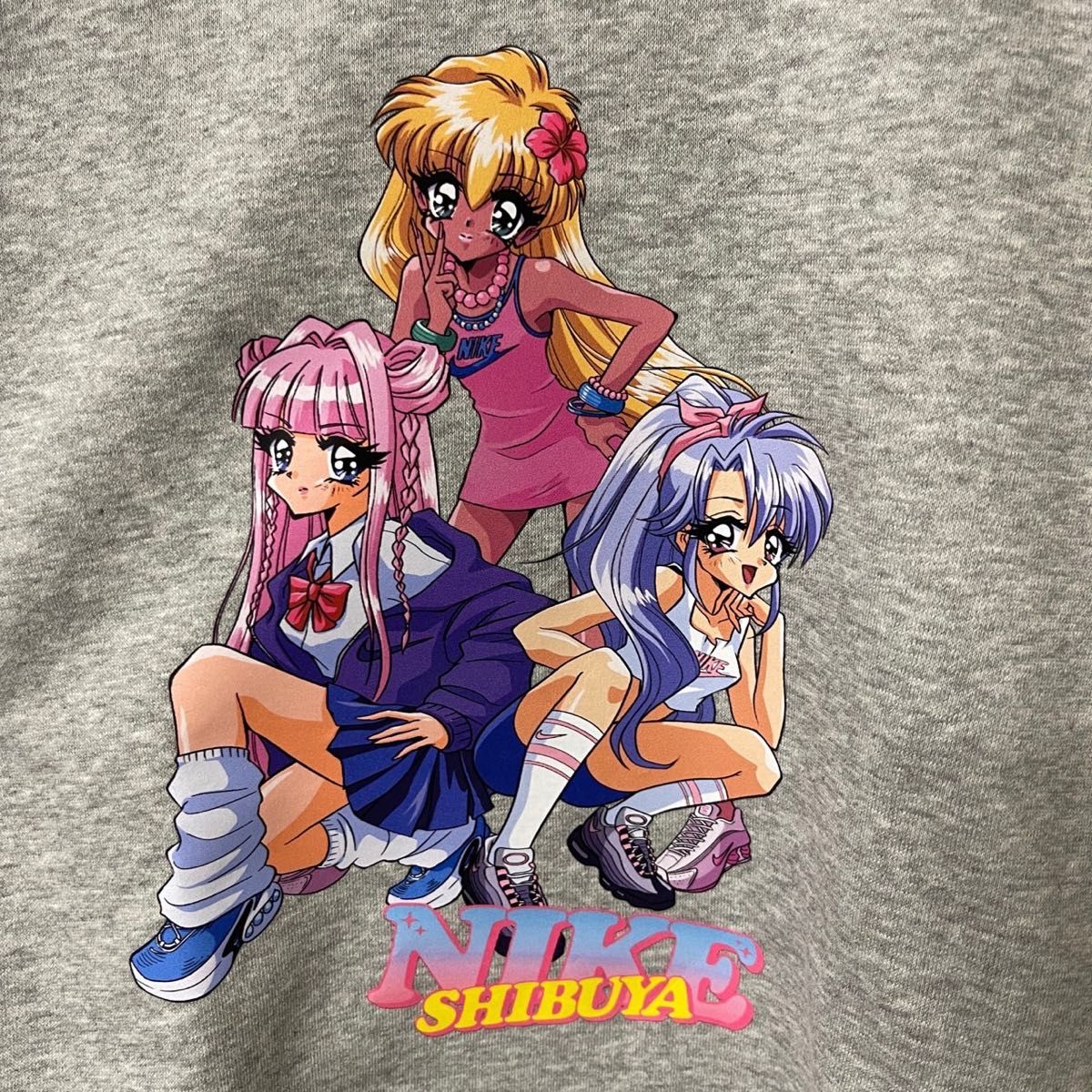 渋谷限定】NIKE 90sアニメ風 オリジナルスウェットSサイズ Y2K 渋谷限定】NIKE 90sアニメ風 オリジナルスウェットSサイズ Y2K