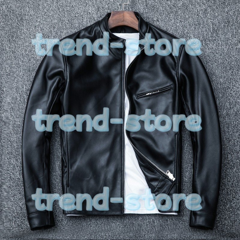 秋冬新作 シープスキン スタンドカラー シングルライダース レザージャケット ブラック イタリアンレザー ラム 羊革 S~4XL