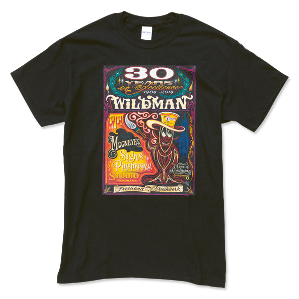 Lサイズ MOONEYES Hiro "Wildman" Ishii 30th Anniversary Tシャツ ムーンアイズ ブラック 送料込み 車 バイク がお好きな方にぜひ_画像2