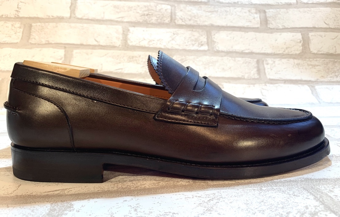Santoni サントーニ 25.5cm コインローファー 茶 ブラウン 革靴 レザー 本革 ITALY製 ビジネスシューズ カジュアルシューズ メンズ