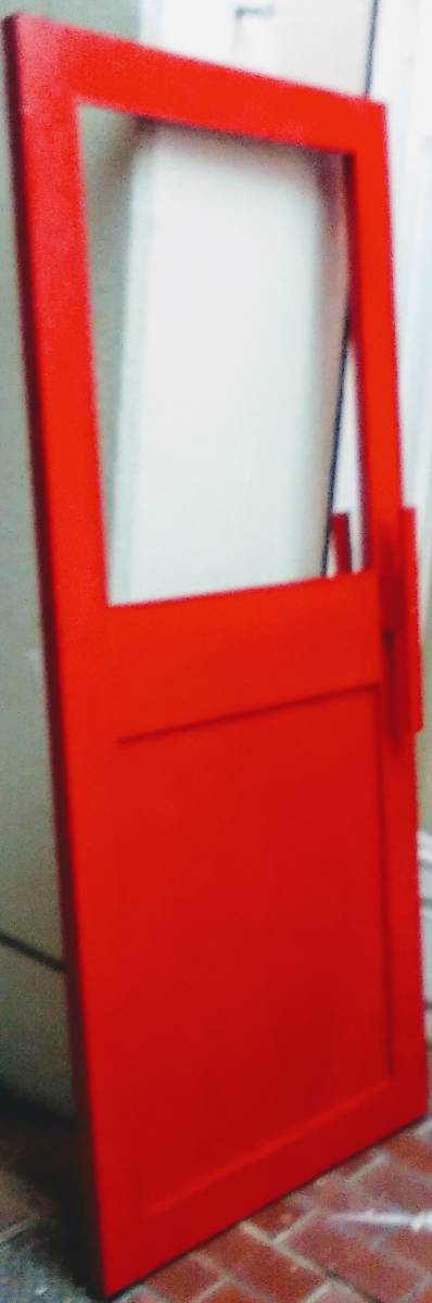 アトリエG P C 木製SHOP玄関ドア　赤２枚組