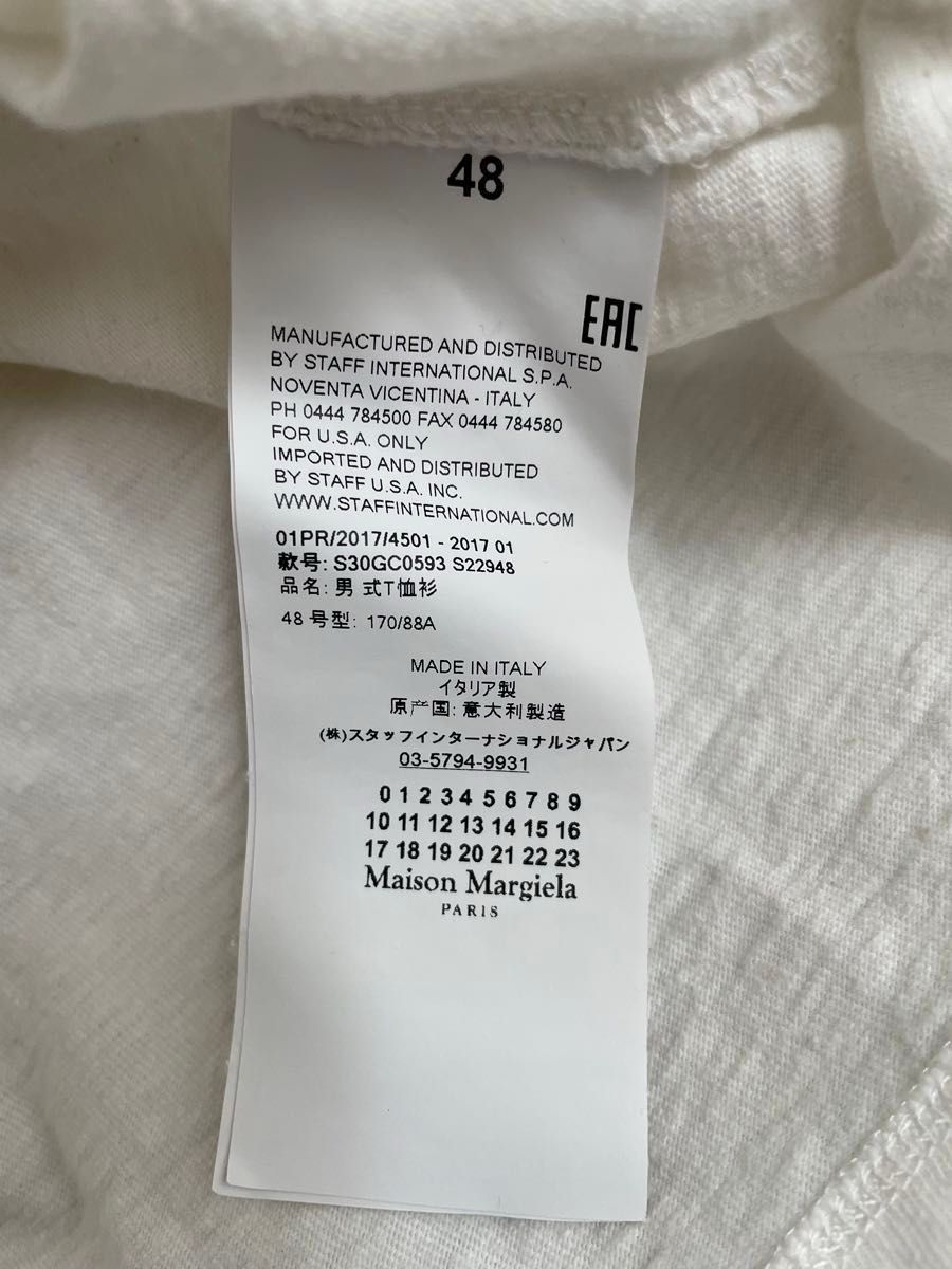 メゾン マルジェラ 10 REPLICA Tシャツ 48 カットソー ホワイト メゾン マルジェラ 10 REPLICA Tシャツ 48 カットソー ホワイト