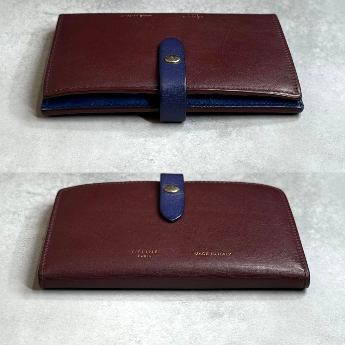 CELINE セリーヌ バイカラーミディアムストラップウォレット 二 CELINE セリーヌ バイカラーミディアムストラップウォレット 二