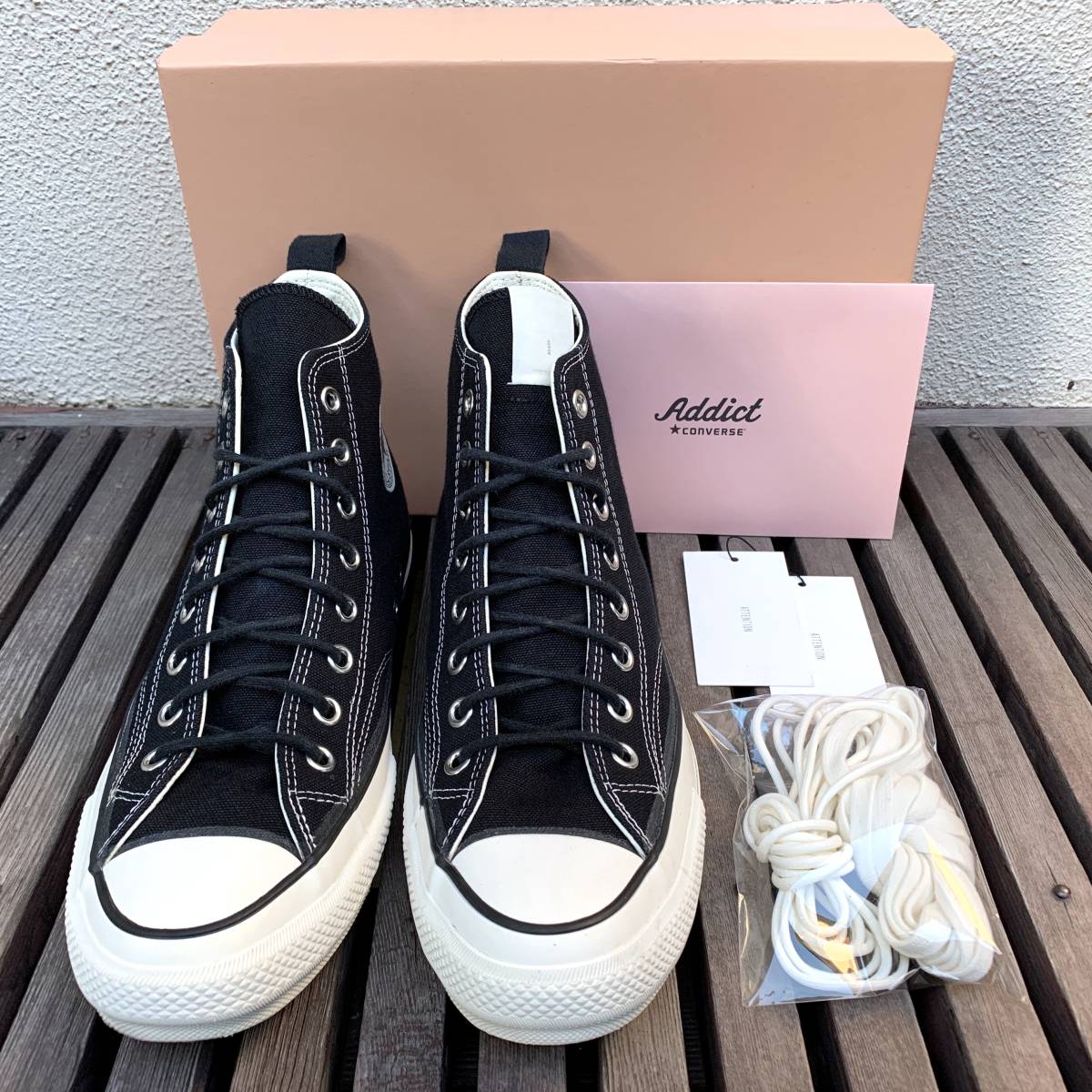 N.HOOLYWOOD×TSUYOSHI NOGUCHI×CONVERSE ADDICT CHUCK TAYLOR CANVAS NH HI  BLACK US9 27.5cm 中古 コラボ 別注 チャックテイラー 野口強