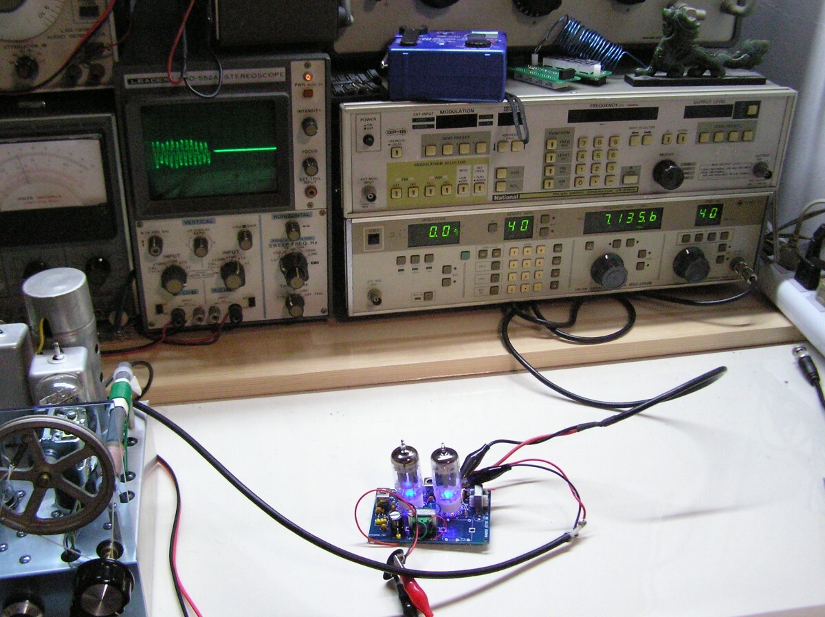 12AU7 twin Direct conversion reception basis board (40m) ]. original work for basis board. RK-206.