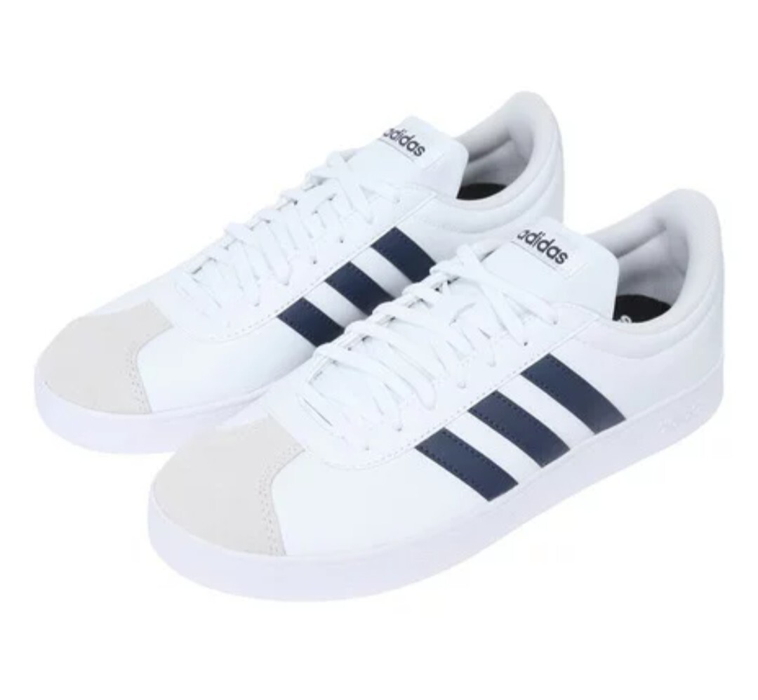 ★即決★adidas アディダス スニーカー VLコートベース M ホワイトネイビー ID3709 24.5cm（US6.5） goout