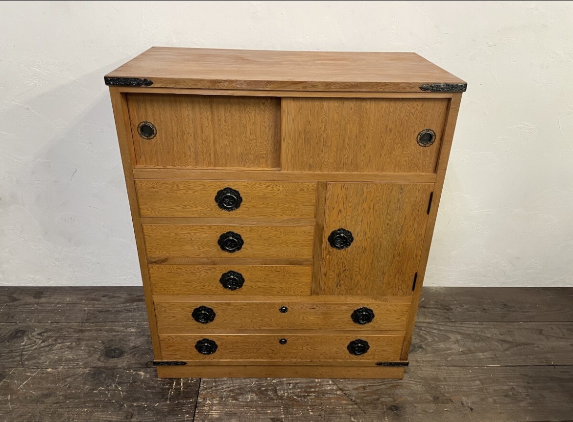 屋久杉 民芸家具 チェスト 箪笥 摺漆加工 76×41×92cm インテリア 屋久杉 民芸家具 チェスト 箪笥 摺漆加工 76×41×92cm インテリア